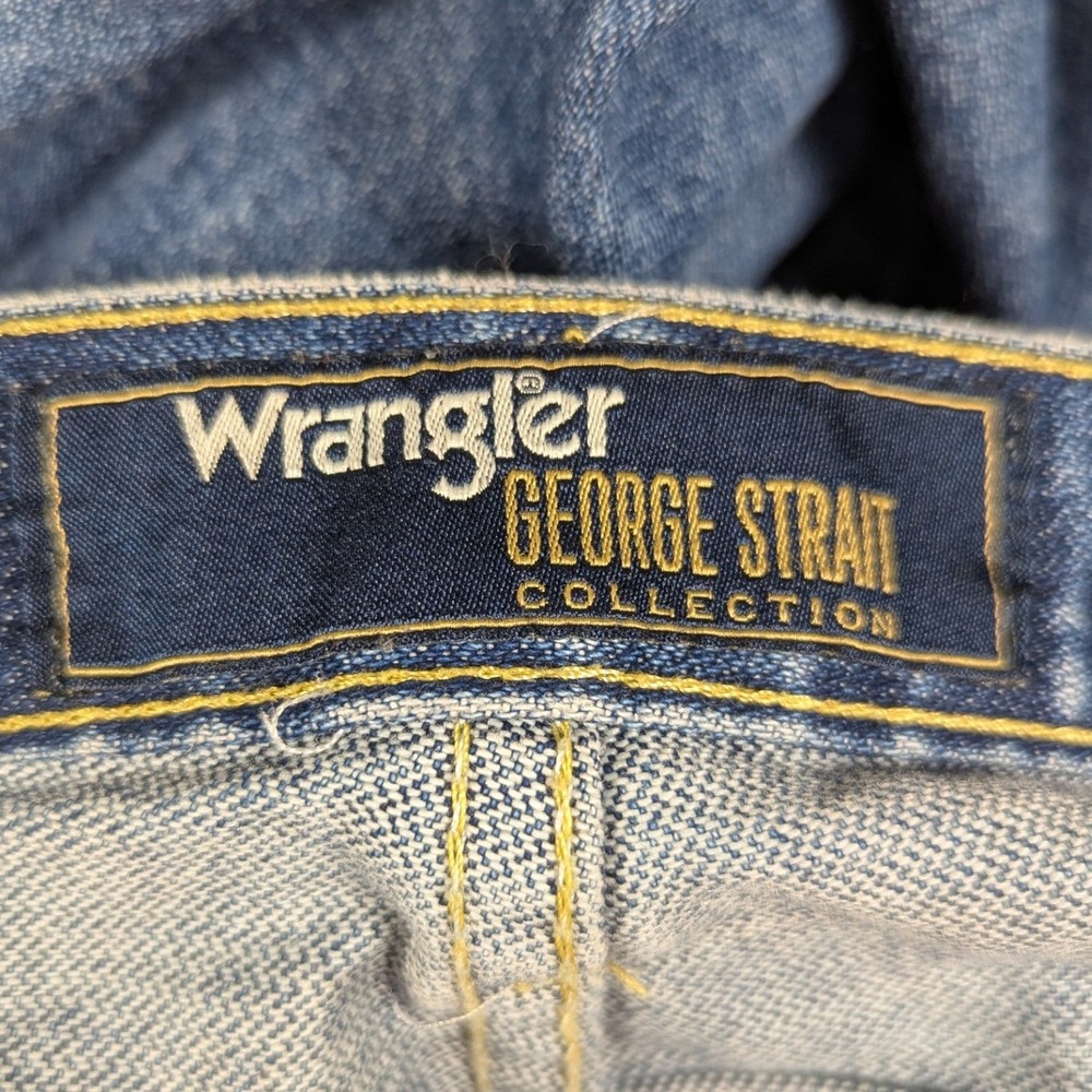 Wrangler George Strait Collection Mens Blue Jeans Size 34 1013MGSHD Straight Leg - Picture 8 of 8